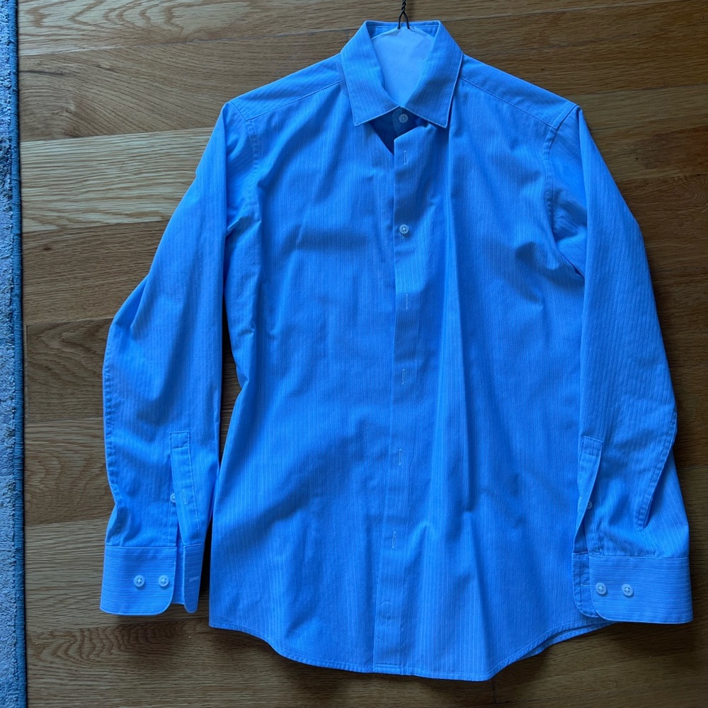 Boys blue button down shirt